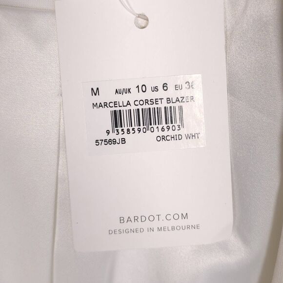 Bardot New Marcella Corset Blazer MEDIUM Orchid White Asymmetric Top Jacket - Picture 12 of 15